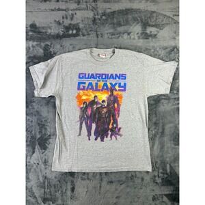 RARE Marvel Guardians of the Galaxy T-Shirt Size L Gray‎ Star-Lord Groot Rocket